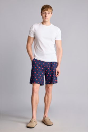 Erkek Lacivert New Regular Fit Pijama Şort