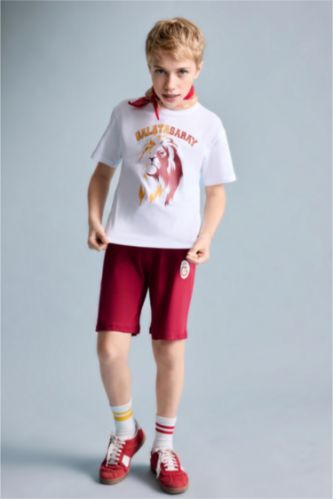 Erkek Çocuk - Genç Erkek Beyaz %100 Pamuk Galatasaray 2'li Pijama Takımı Erkek Çocuk