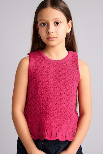 بنات زهري Girl Knit Tank Top