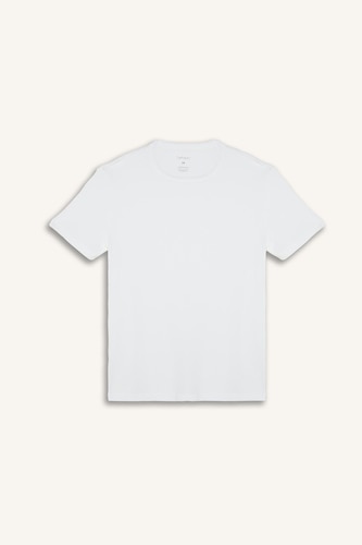 T-shirt slim blanc à col rond
