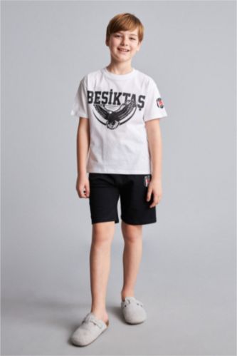 Erkek Çocuk - Genç Erkek Beyaz Beşiktaş 2'li Pijama Takımı Erkek Çocuk