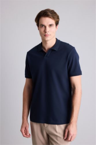 رجال كحلي Regular Fit Short Sleeve Polo T-Shirt