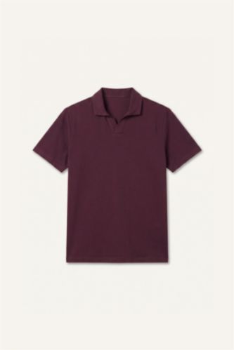 Erkek Bordo %100 Pamuk Regular Fit Polo Tişört