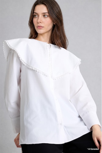 WOMAN Ecru Regular Fit Poplin Long Sleeve Tunic