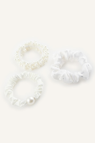 Woman 3-Pack White Hair Ties