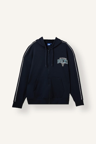 Oversize Fit NBA Milwaukee Bucks Zip-Up Hoodie