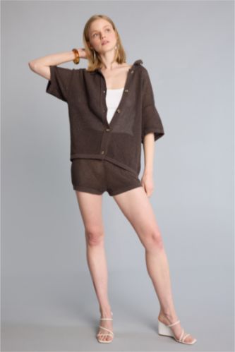 WOMAN Brown Regular Fit Knitwear