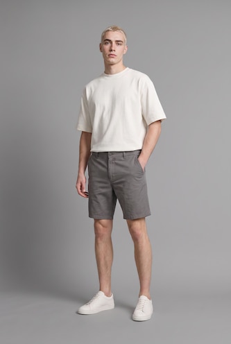 MAN Grey Relaxed Fit with Pockets Bermuda Shorts