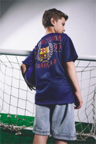 Young Boys - Teen Boys Indigo New Regular Fit Short Sleeve T-Shirt