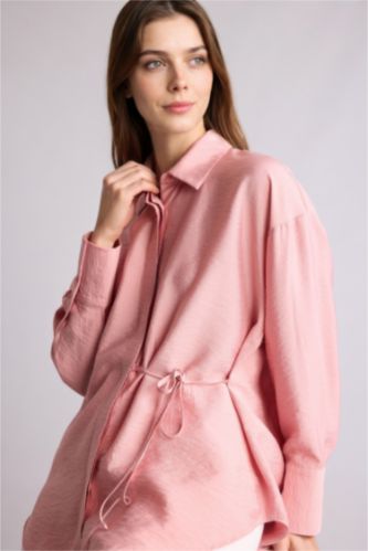 Woman Light Pink Regular Fit Long Sleeve Tunic