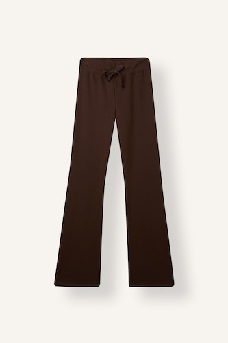 Flare Fit Cotton Elastic Tie Waist Trousers