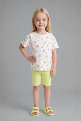 Baby Girls White 2 piece Biker Floral Set