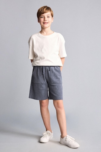 Young Boys - Teen Boys Anthracite Boy Oversize Elastic Waist Drawstring Shorts