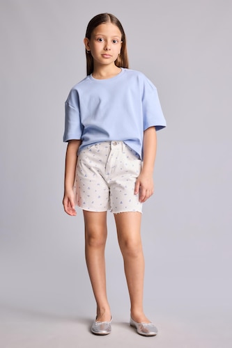 Young Girls - Teen Girls Ecru Girl Gabardine Shorts