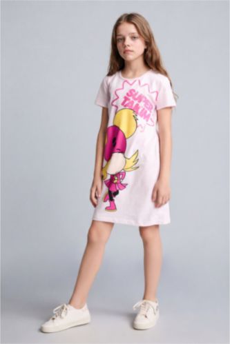 Young Girls - Teen Girls Light Pink Regular Fit Short Sleeve Dress