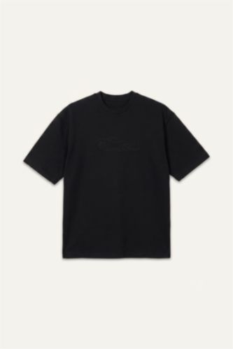 Men Black Boxy Fit Short Sleeve T-Shirt
