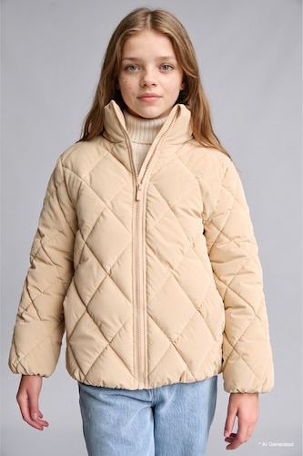 Girl Water-Repellent High Neck Puffer Jacket