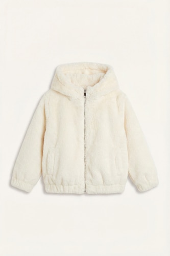 Baby Girls Ecru Baby Girl Hooded Puffer Jacket