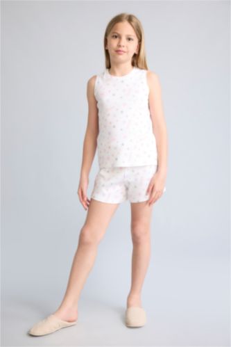 Young Girls - Teen Girls White 2 piece Regular Fit Knitted Pyjamas