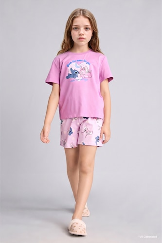 2 piece Regular Fit Lilo & Stitch Knitted Pyjamas