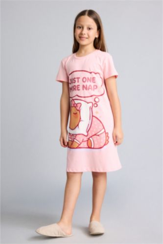 Young Girls - Teen Girls Light Pink Short Sleeve Dress