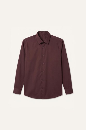 Modern Fit Dark Burgundy Long Sleeve Shirt