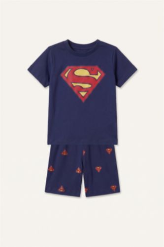 Baby Boys NAVY 2 piece Regular Fit Superman Licensed Knitted Pyjamas