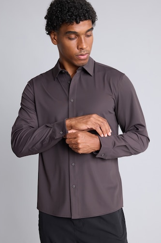 Men Brown Slim Fit Long Sleeve Shirt