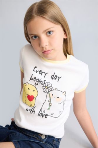 Young Girls - Teen Girls White Slogan Short Sleeve T-Shirt