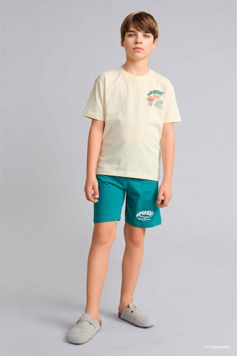Boy 2 piece Regular Fit Printed Knitted Pyjamas