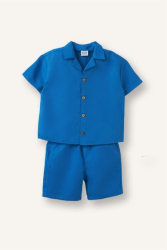 Baby Boys Royal 2 piece Regular Fit Resort Neck Set