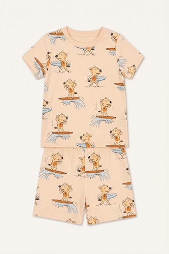Baby Boy 100% Cotton Animal Print 2 Piece Pajama Set