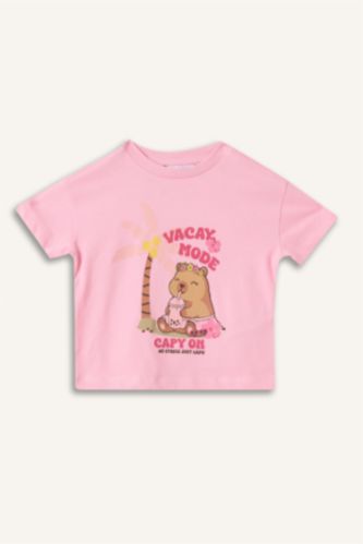 Baby Girls Pink Relax Fit Short Sleeve T-Shirt