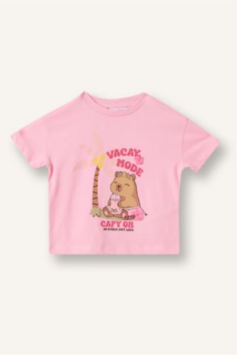 BABY GIRL Pink Baby Girl Relax Fit Cotton T-Shirt
