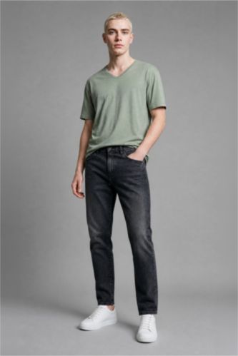 Erkek Antrasit Straıght Fıt Yıkanmış Denim Pantolon
