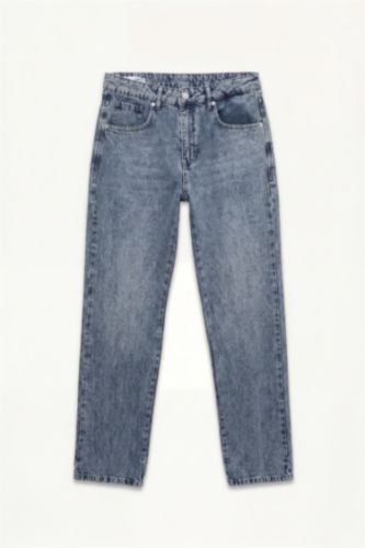 Men Blue Grey Straight Fit Trousers