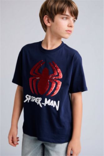 أولاد كحلي Boy New Regular Fit Spiderman Licensed Short Sleeve T-Shirt