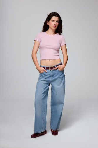 WOMAN Light Blue High Waist Trousers
