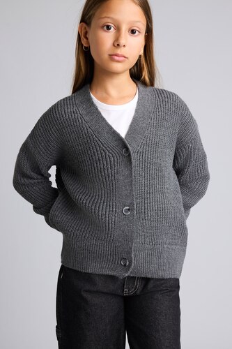Young Girls - Teen Girls Anthracite Regular Fit Cardigan