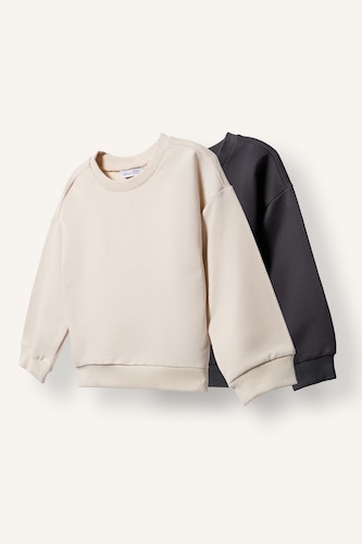 Erkek Bebek Antrasit %100 Pamuk Regular Fit 2'Li Sweatshirt Set Erkek Bebek