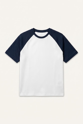 Boxy Fit Printed Textured Knit Short Sleeve Crew Neck T-Shirt