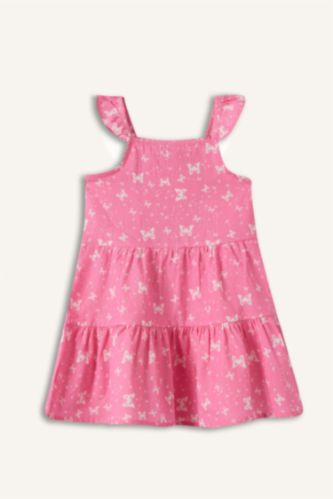 Baby Girls Pink Strappy Woven Dress