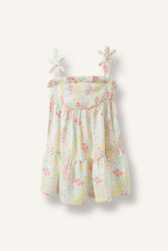BABY GIRL White Floral Strappy Woven Dress