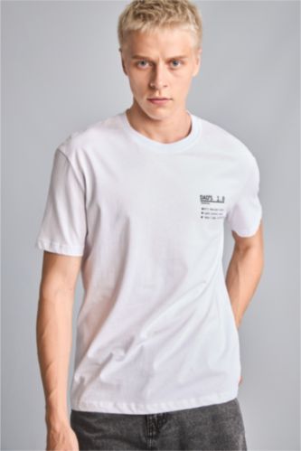 Men White Regular Fit Short Sleeve T-Shirt
