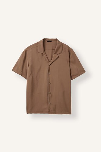 Men Brown Short Sleeve Shirt