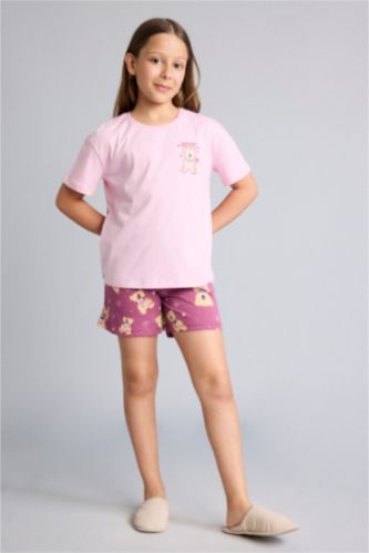 Young Girls - Teen Girls Pink 2 piece Relax Fit Knitted Pyjamas