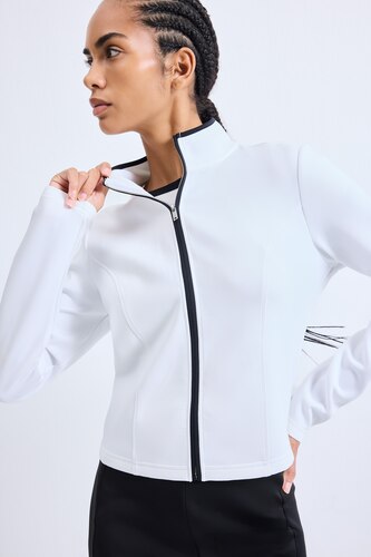 Standard Fit Scuba Fabric Cardigan