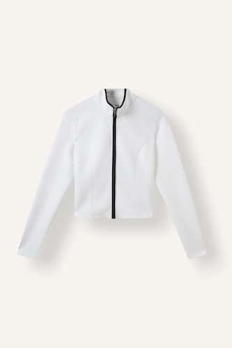 Standard Fit Scuba Fabric Cardigan