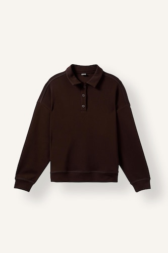 Oversize Polo Neck Sports Sweatshirt