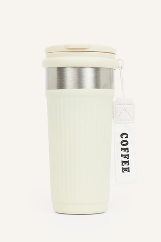 Erkek Bej Unisex Askılı 600 ML Termos